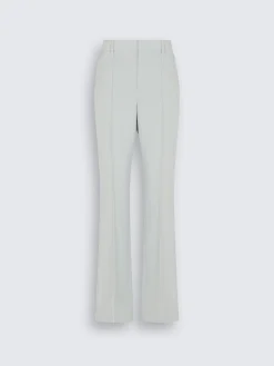 Aqua green silk cady flare trousers