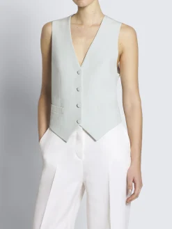 Aqua green silk cady waistcoat