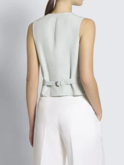 Aqua green silk cady waistcoat