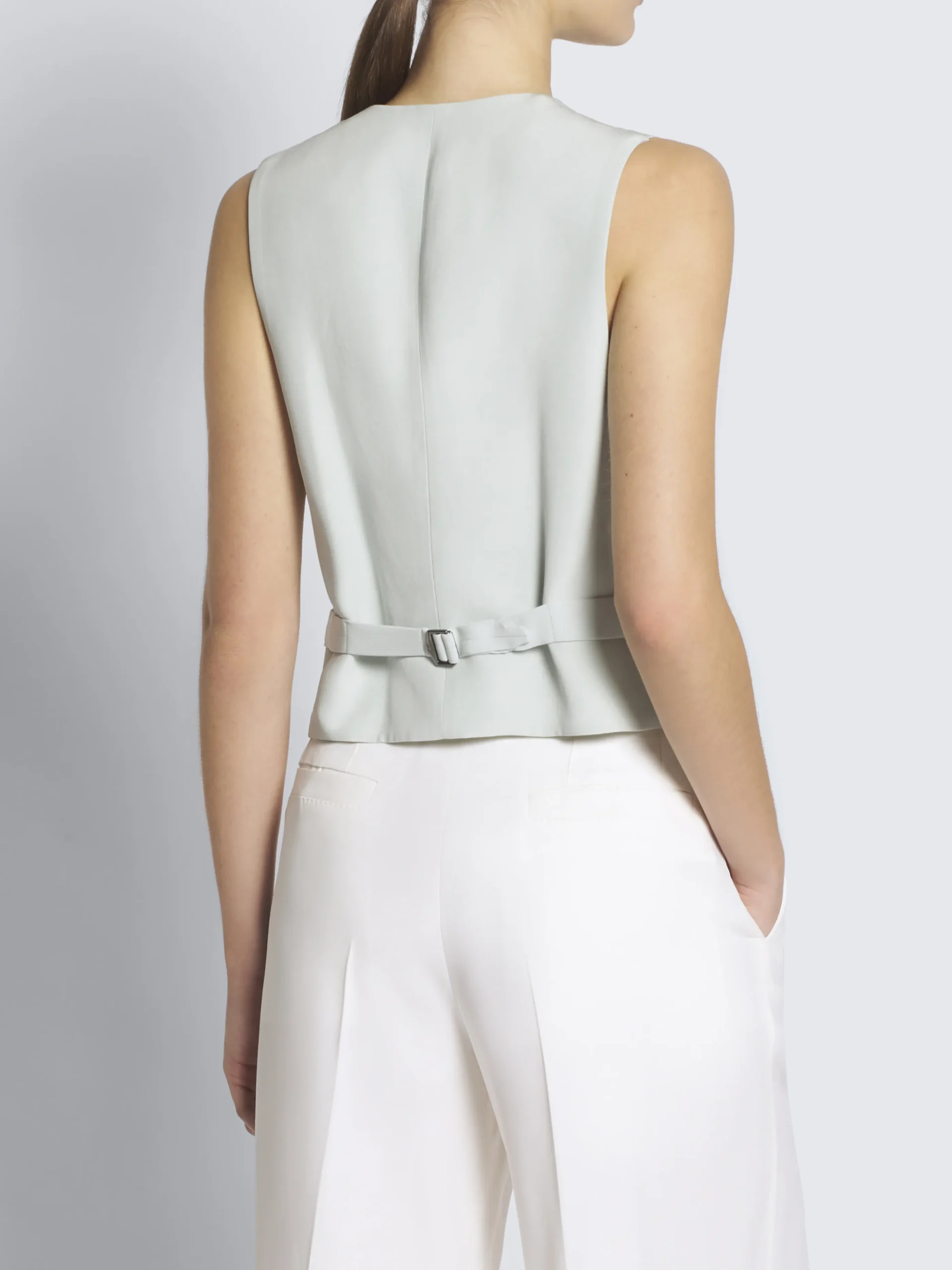 Aqua green silk cady waistcoat