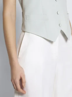 Aqua green silk cady waistcoat