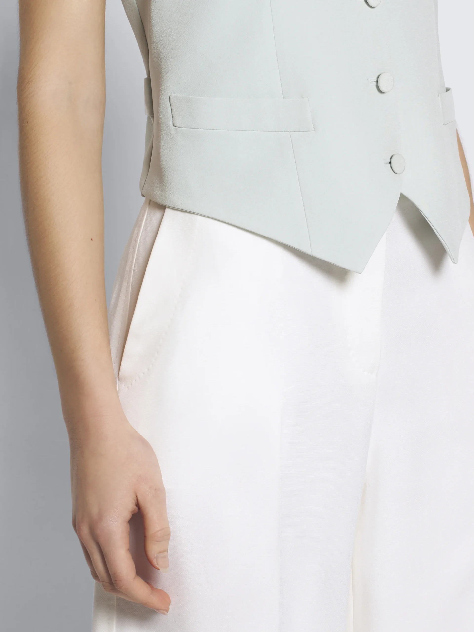 Aqua green silk cady waistcoat