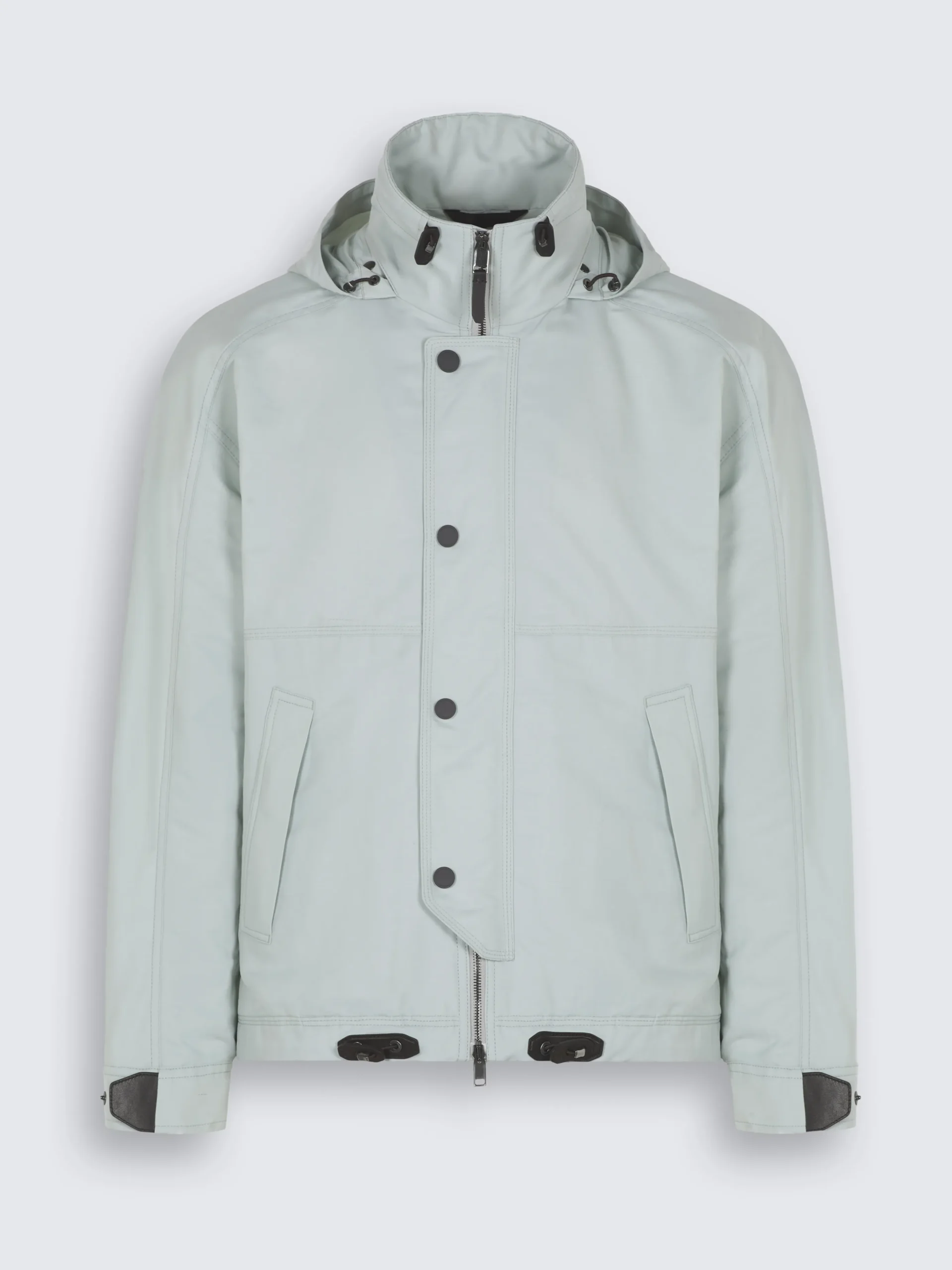Aqua green technical linen Fisherman windbreaker