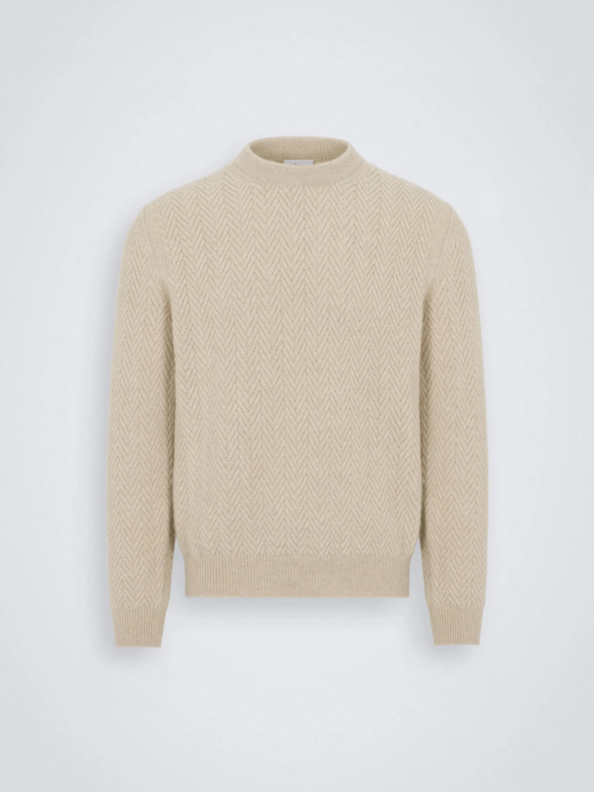 Beige cashmere and vicuña sweater