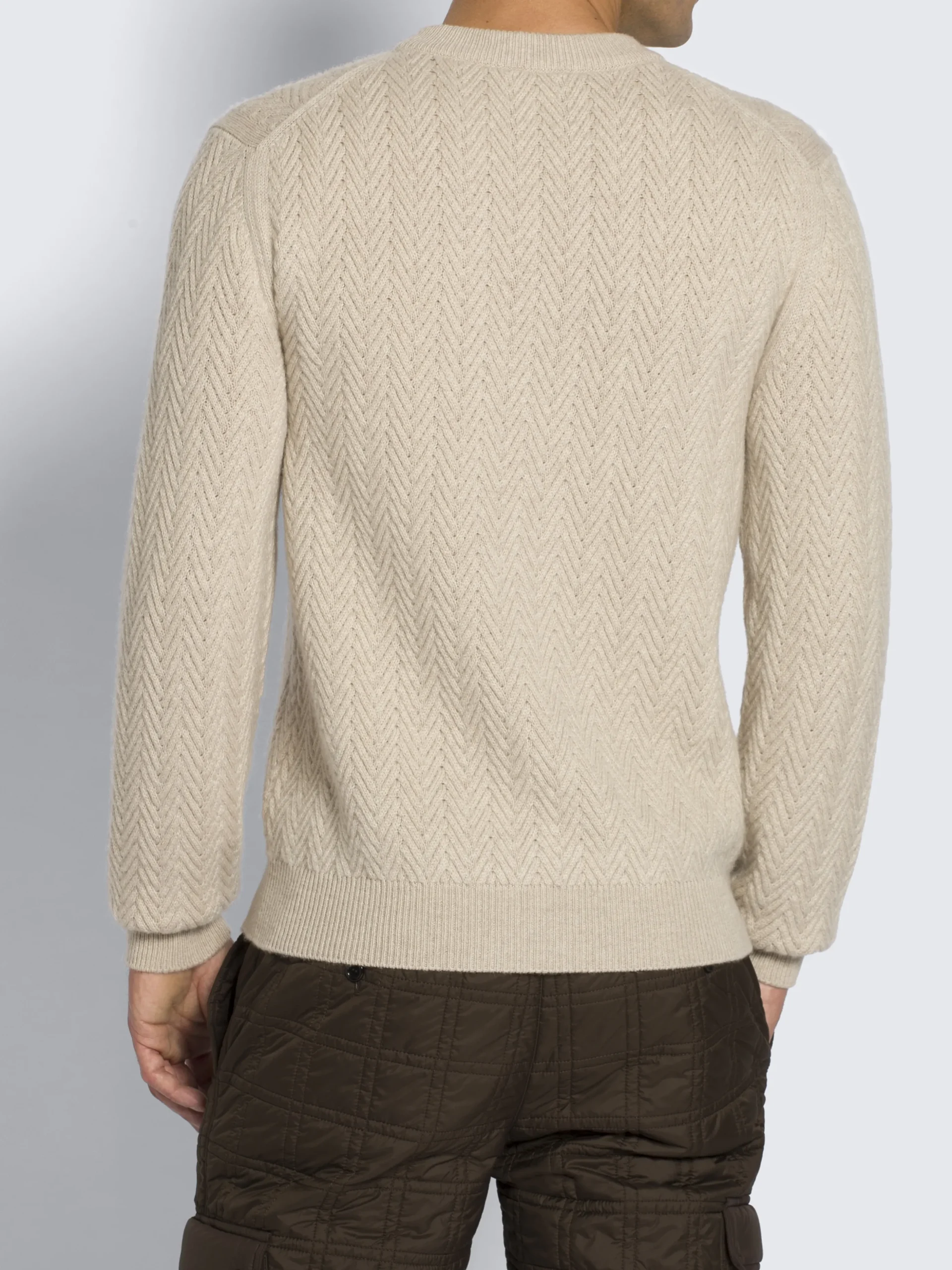 Beige cashmere and vicuña sweater