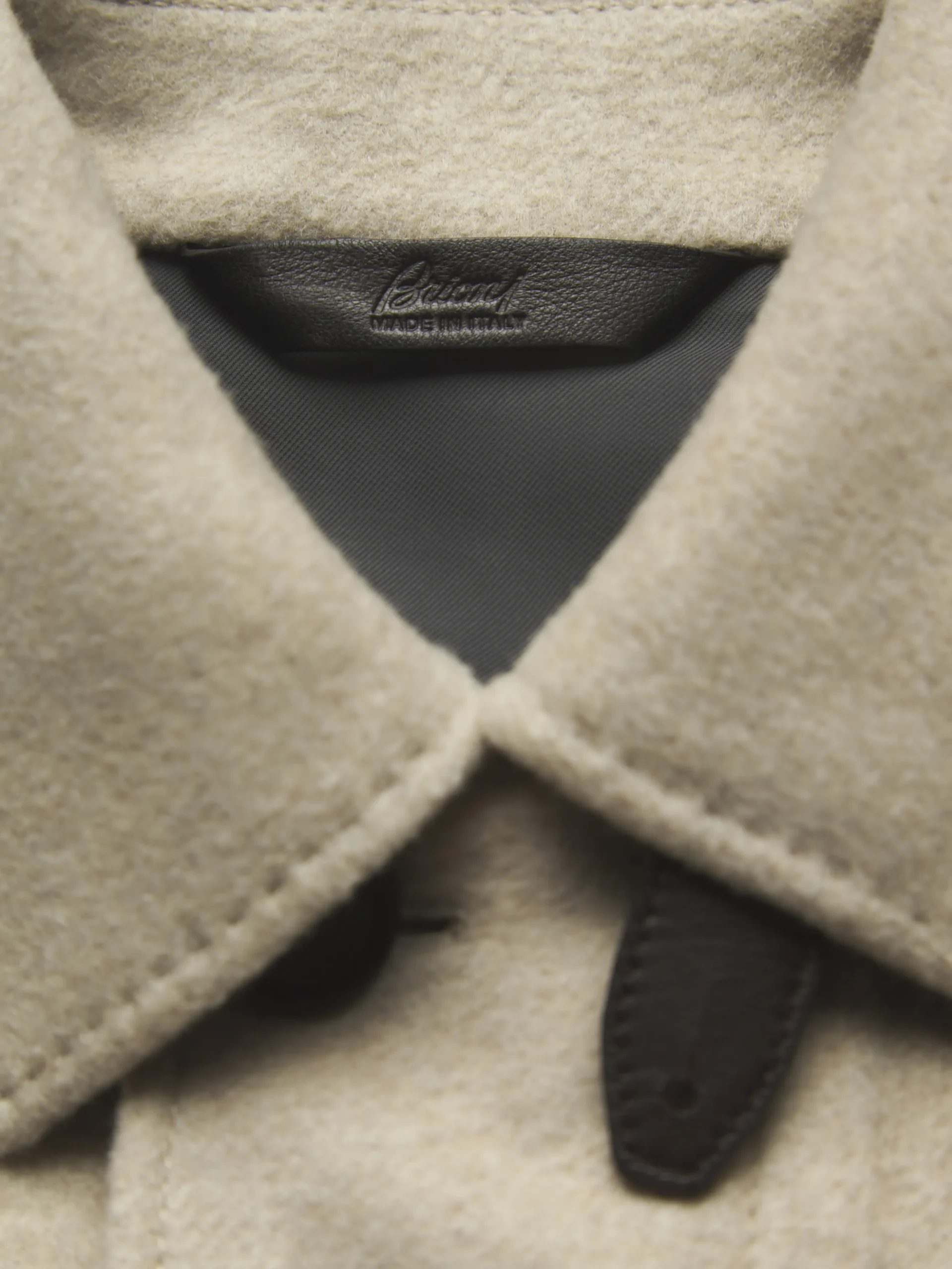Beige cashmere double-splittable field jacket