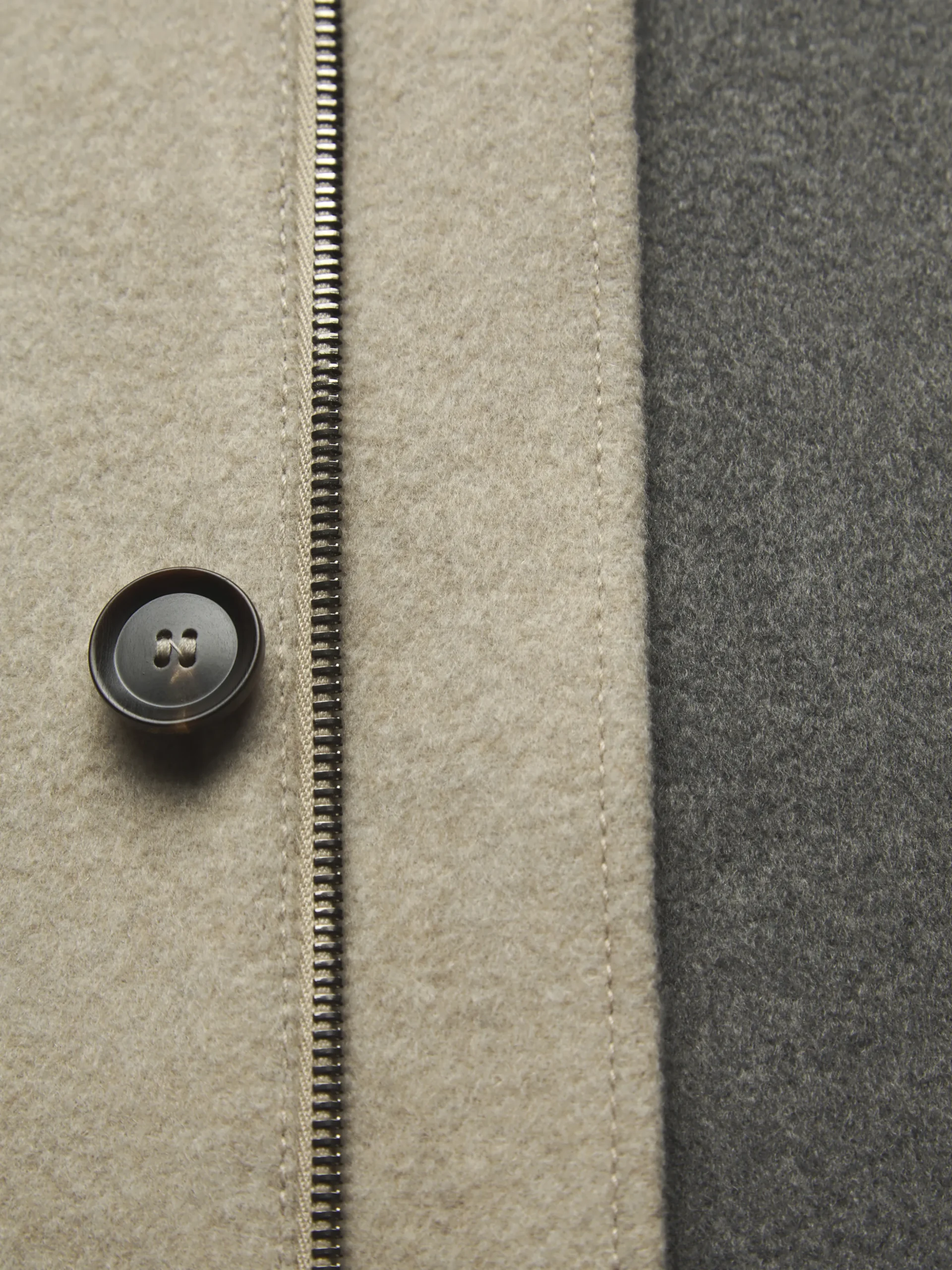Beige cashmere double-splittable field jacket