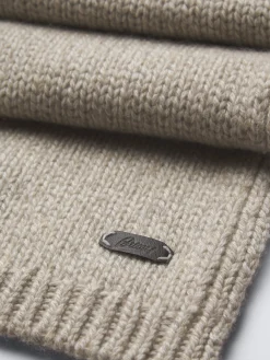 Beige cashmere mouliné scarf