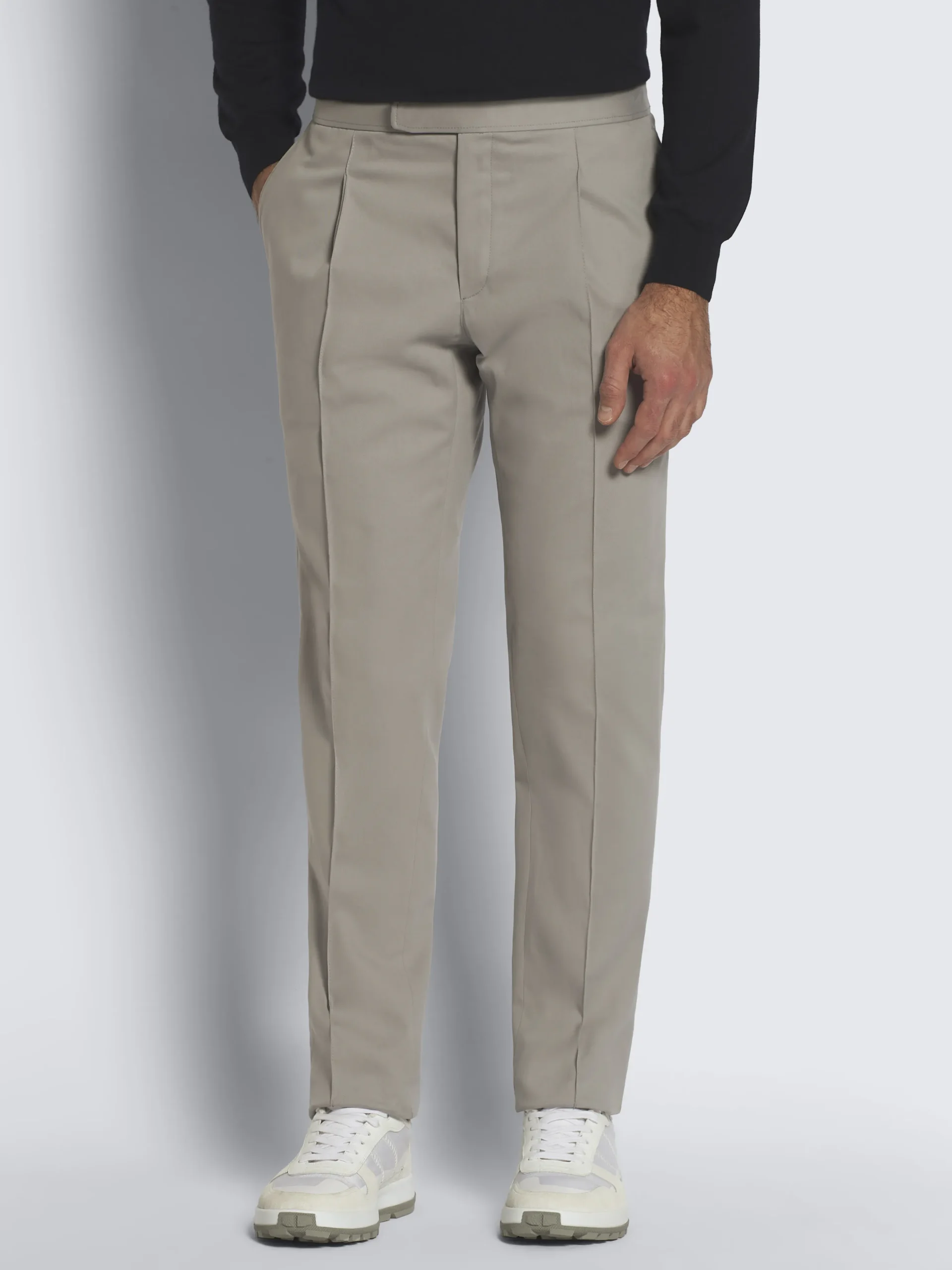 Beige cotton and cashmere Melbourne trousers