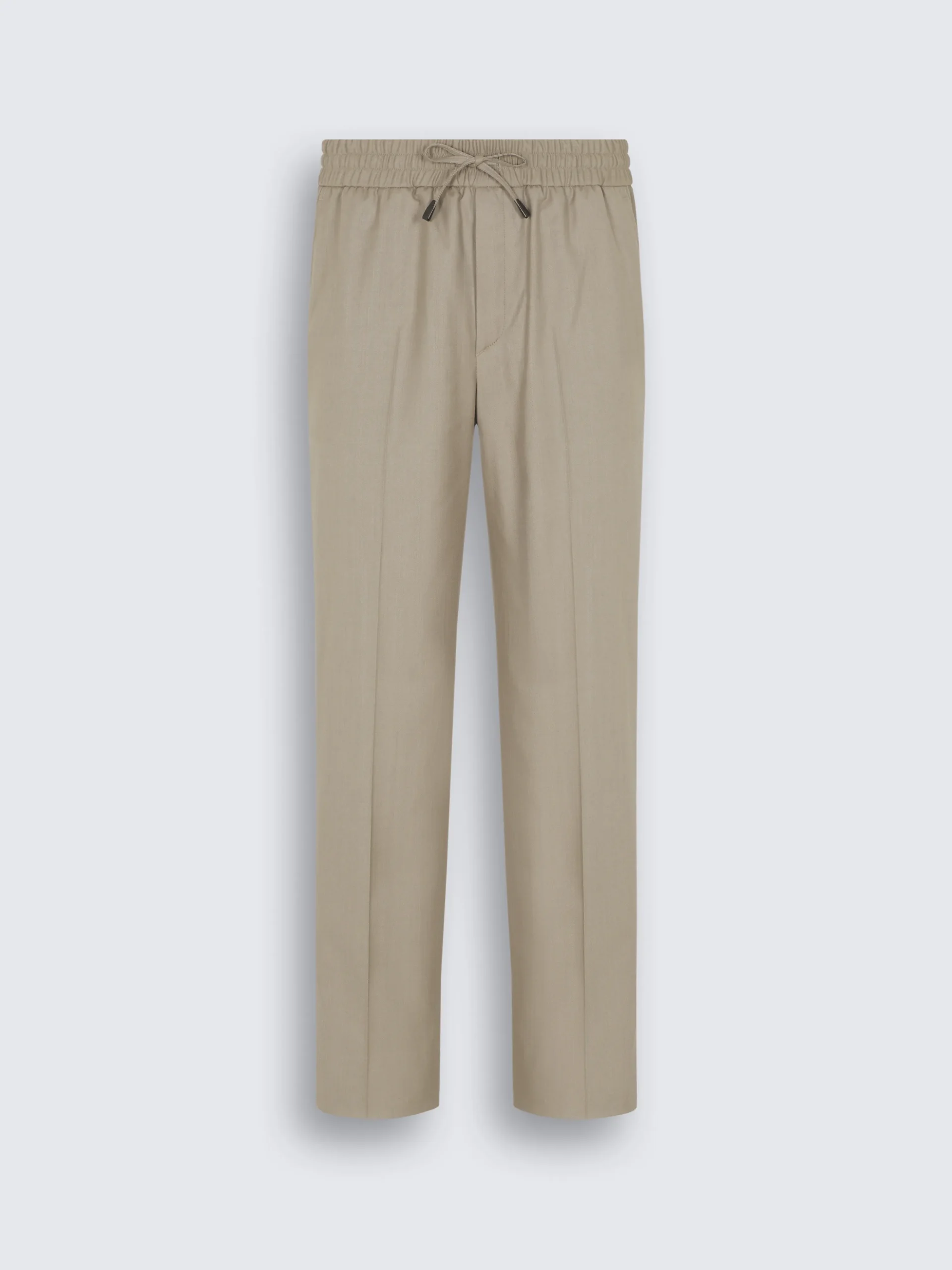 Beige herringbone wool and silk Asolo trousers