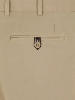 Beige linen and cotton Pienza trousers
