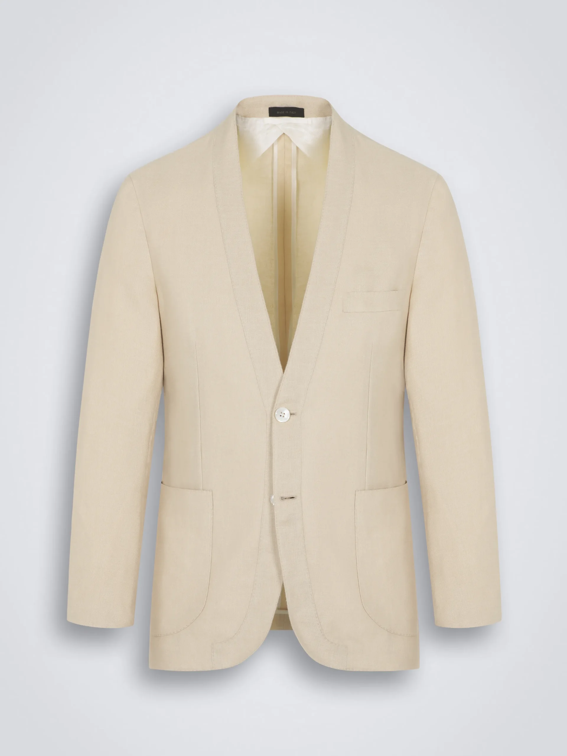 Beige linen, wool and silk Jardigan