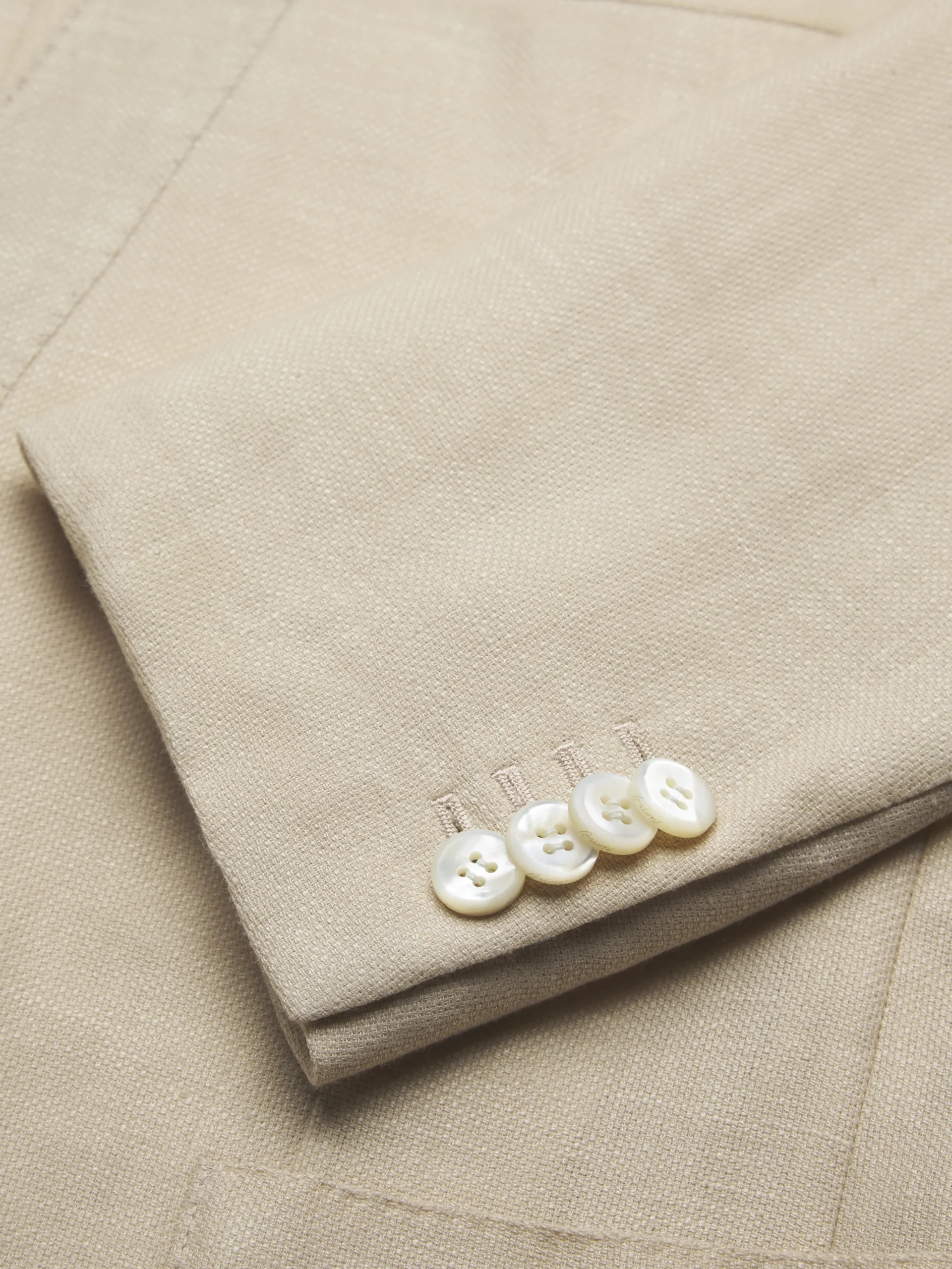Beige linen, wool and silk Jardigan