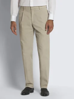 Beige organic stretch cotton Pienza trousers