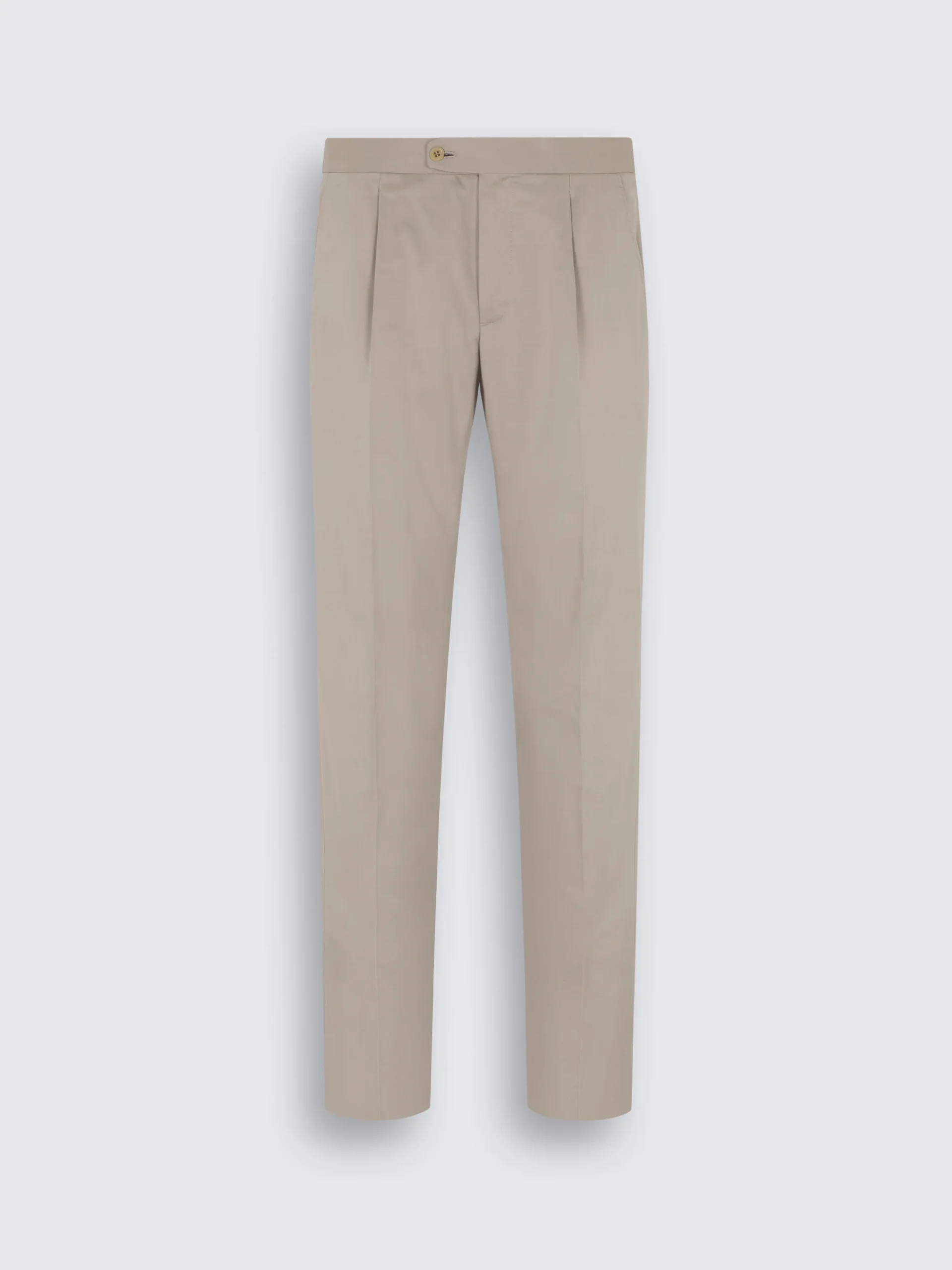 Beige Sea Island cotton and wool Firenze trousers