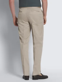 Beige Sea Island cotton and wool Firenze trousers