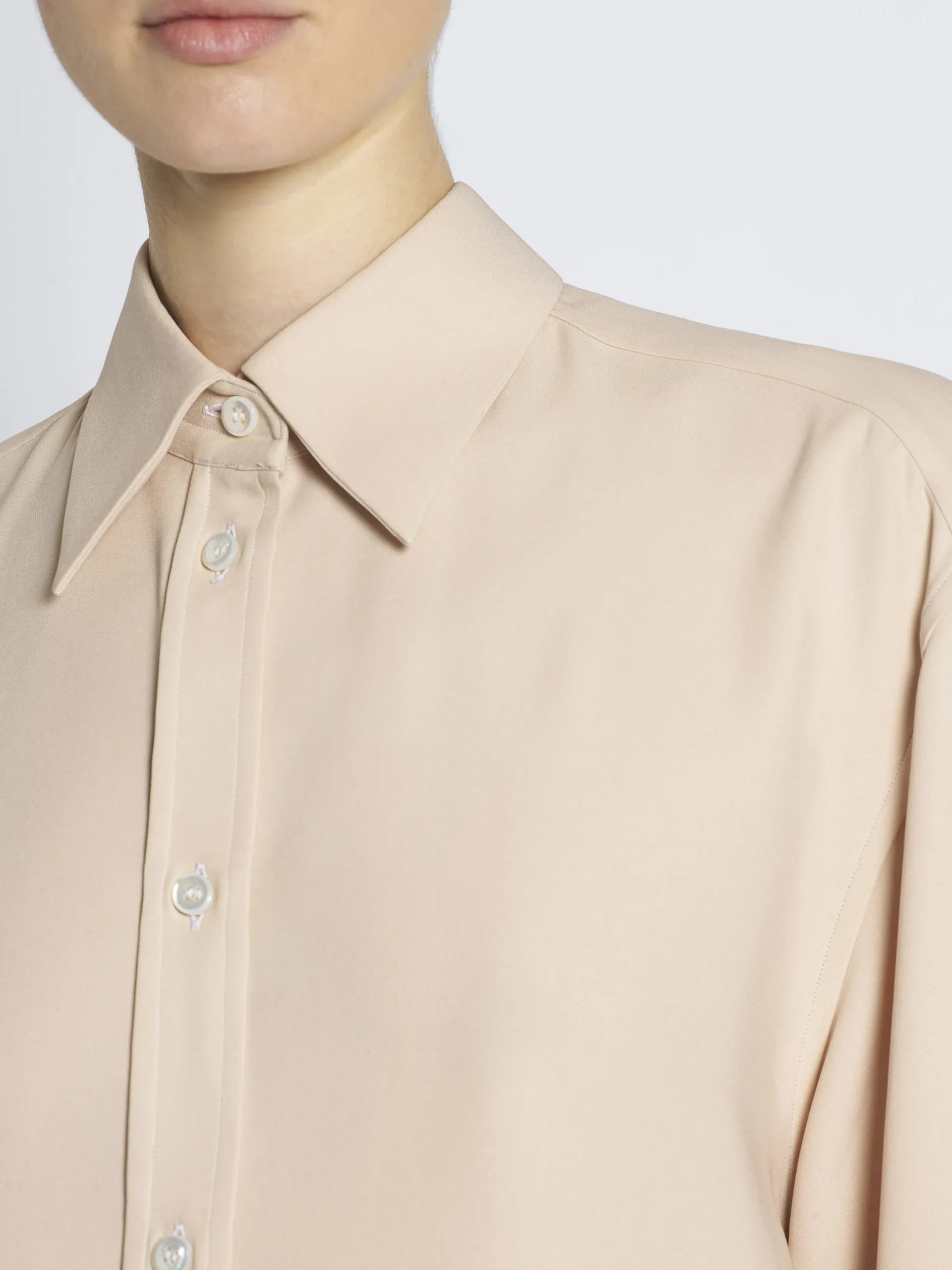 Beige silk cady shirt