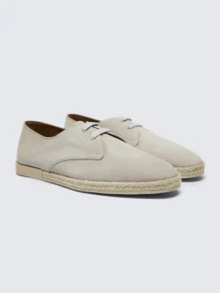 Beige suede and calf leather espadrillas