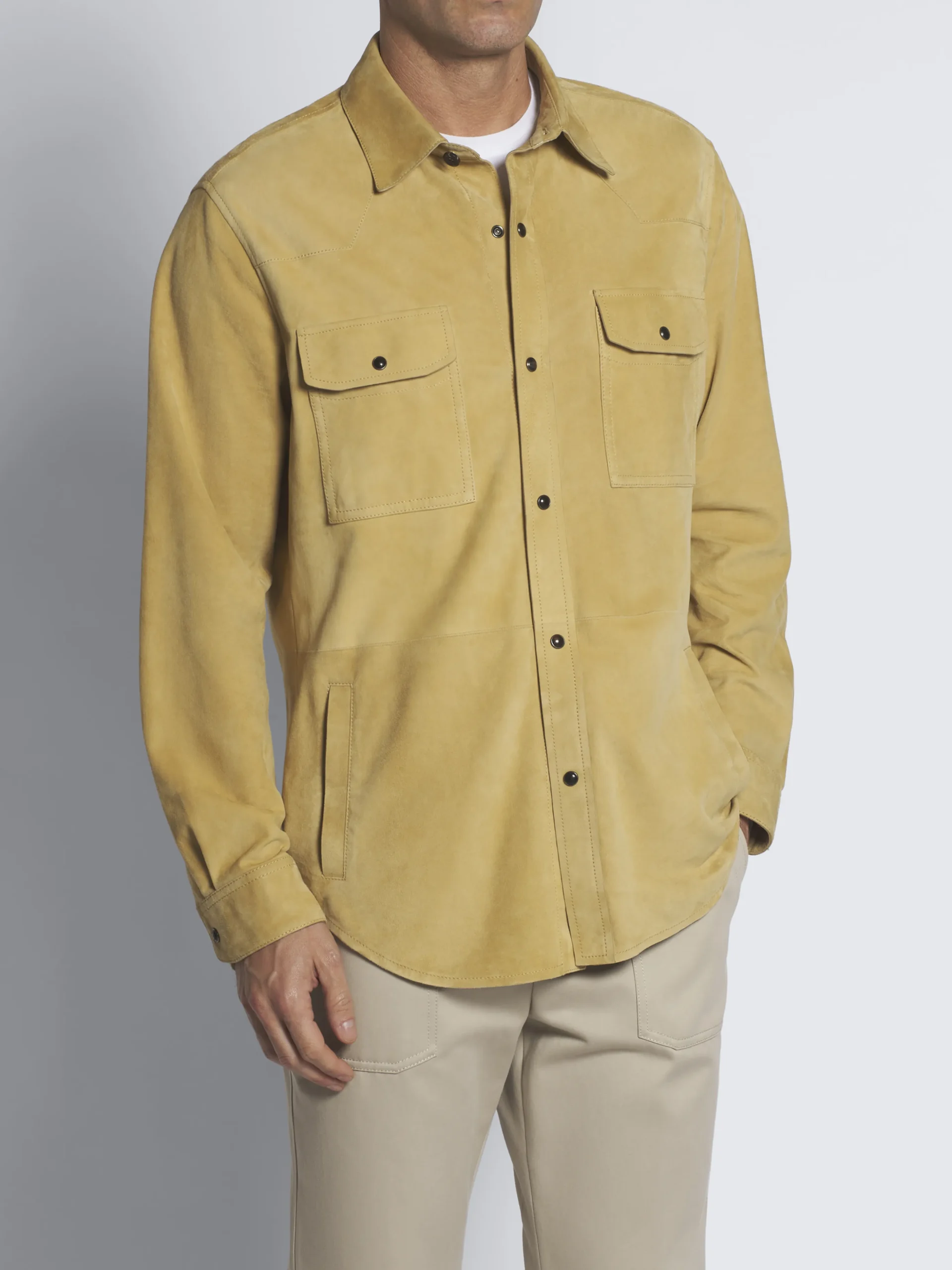 Beige suede western shirt