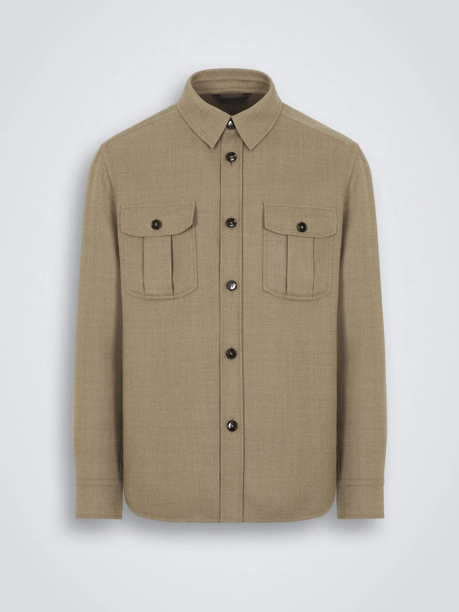 Beige wool double-splittable Vagabond overshirt