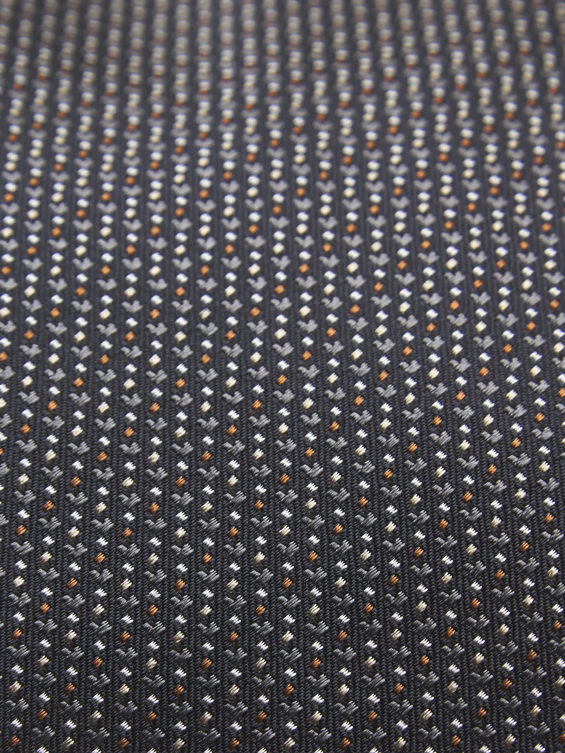Black and dark grey micro motif jacquard silk tie