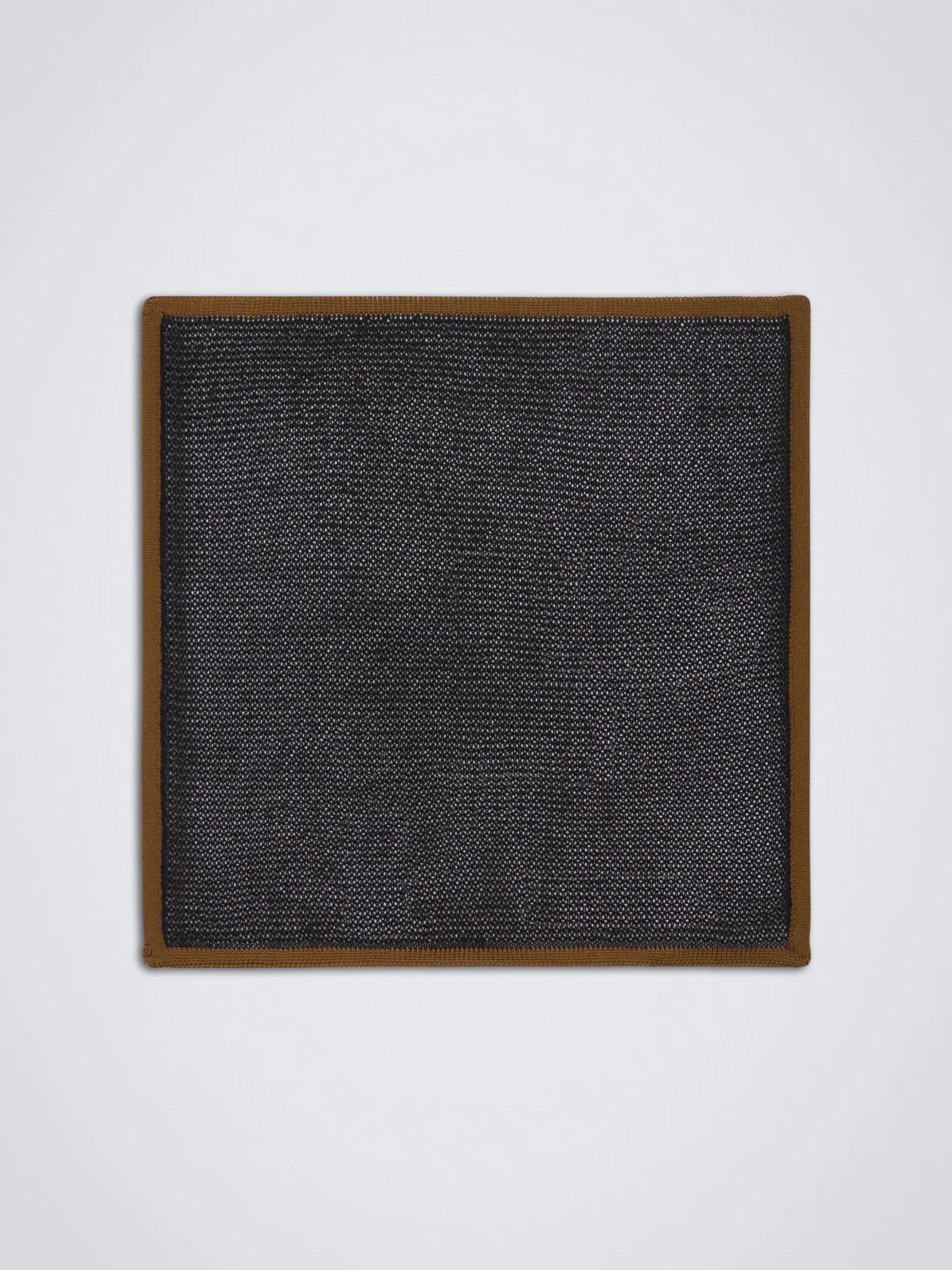 Black and ochre silk tricot pocket square