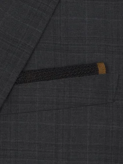 Black and ochre silk tricot pocket square