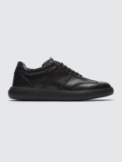Black calfskin and alligator Olympia sneakers