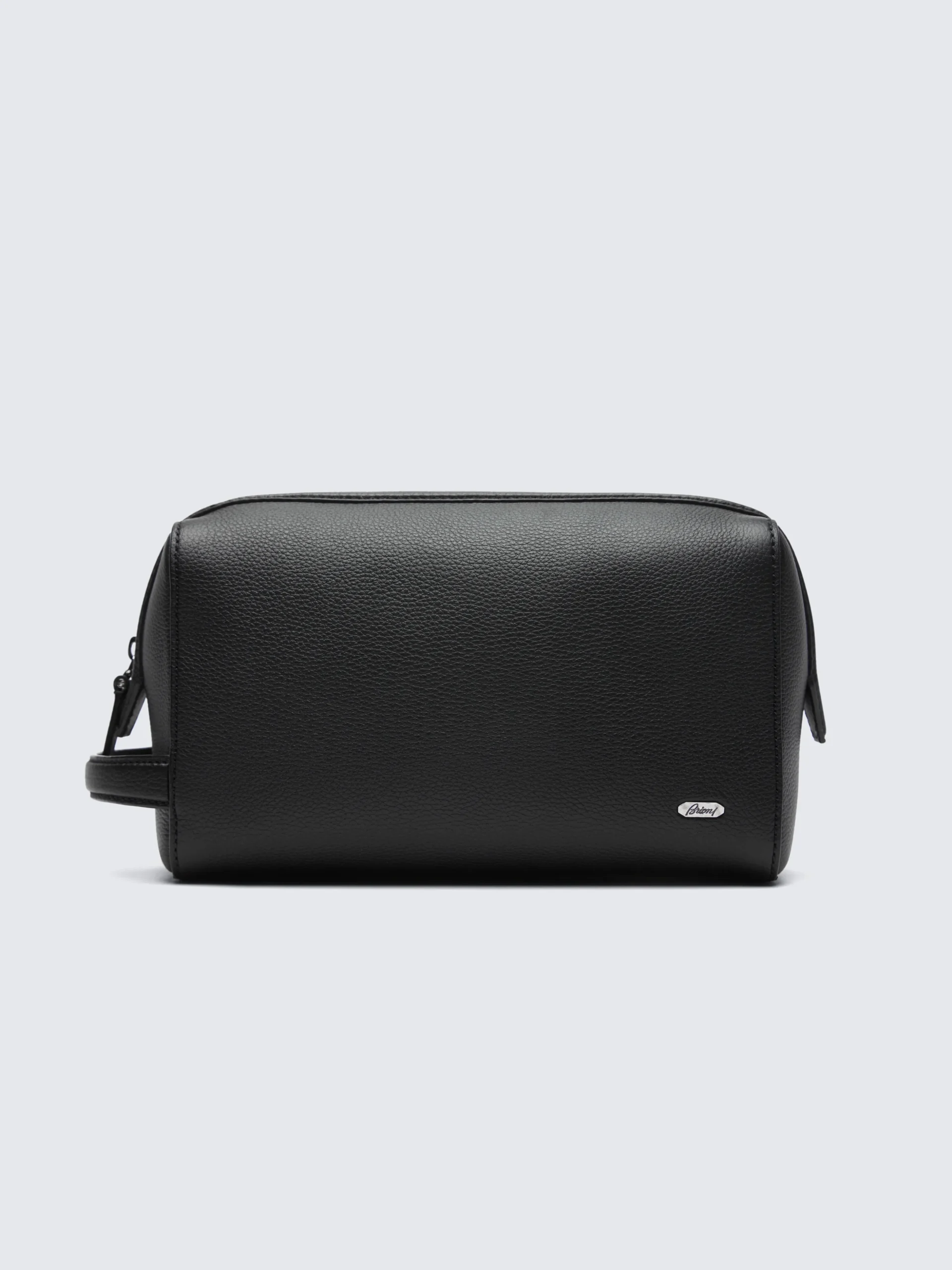 Black grained leather beauty case