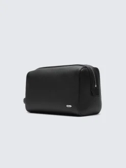 Black grained leather beauty case