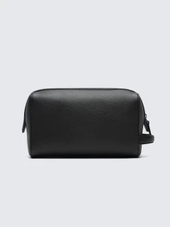 Black grained leather beauty case