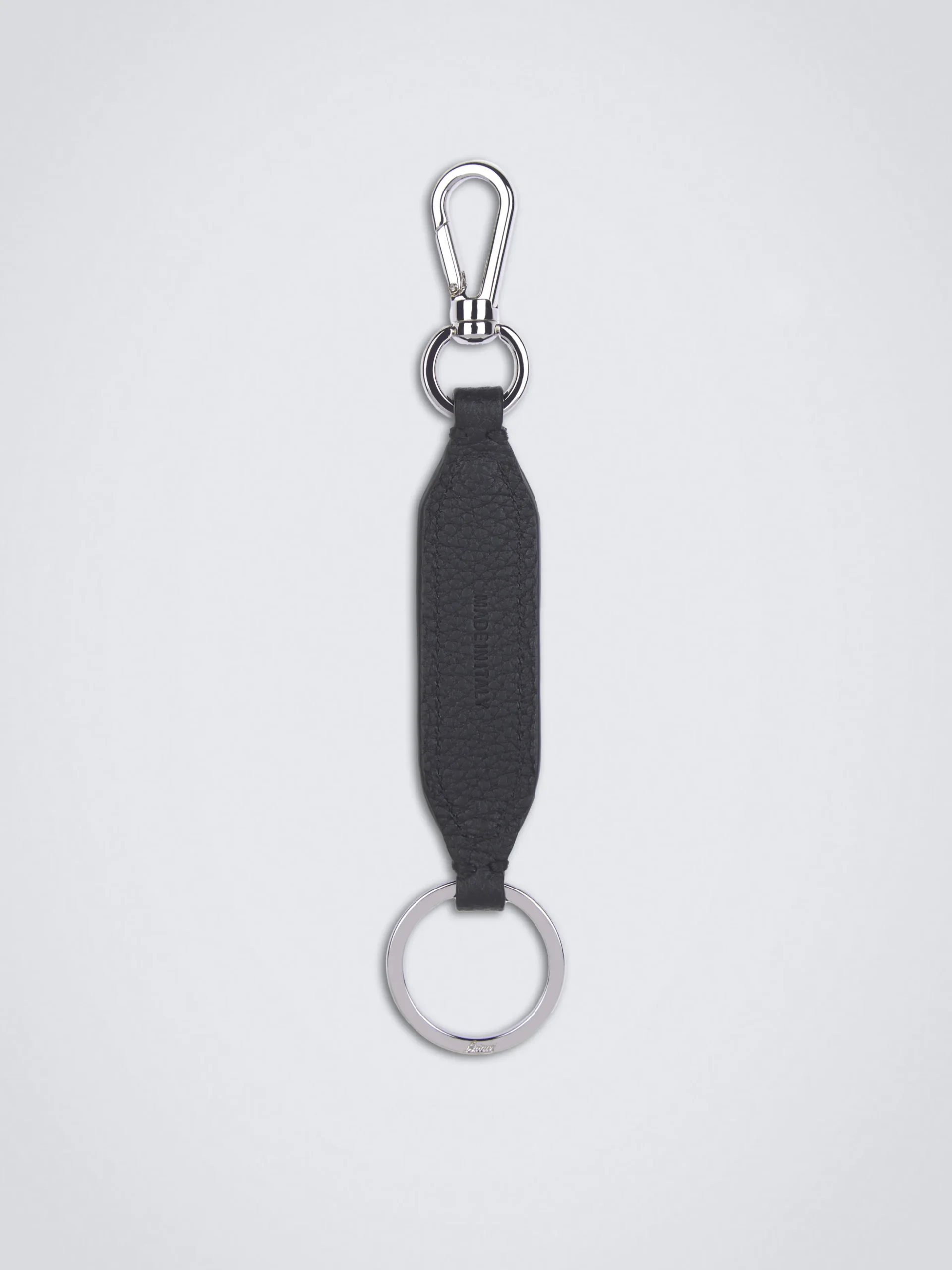 Black grained leather key holder