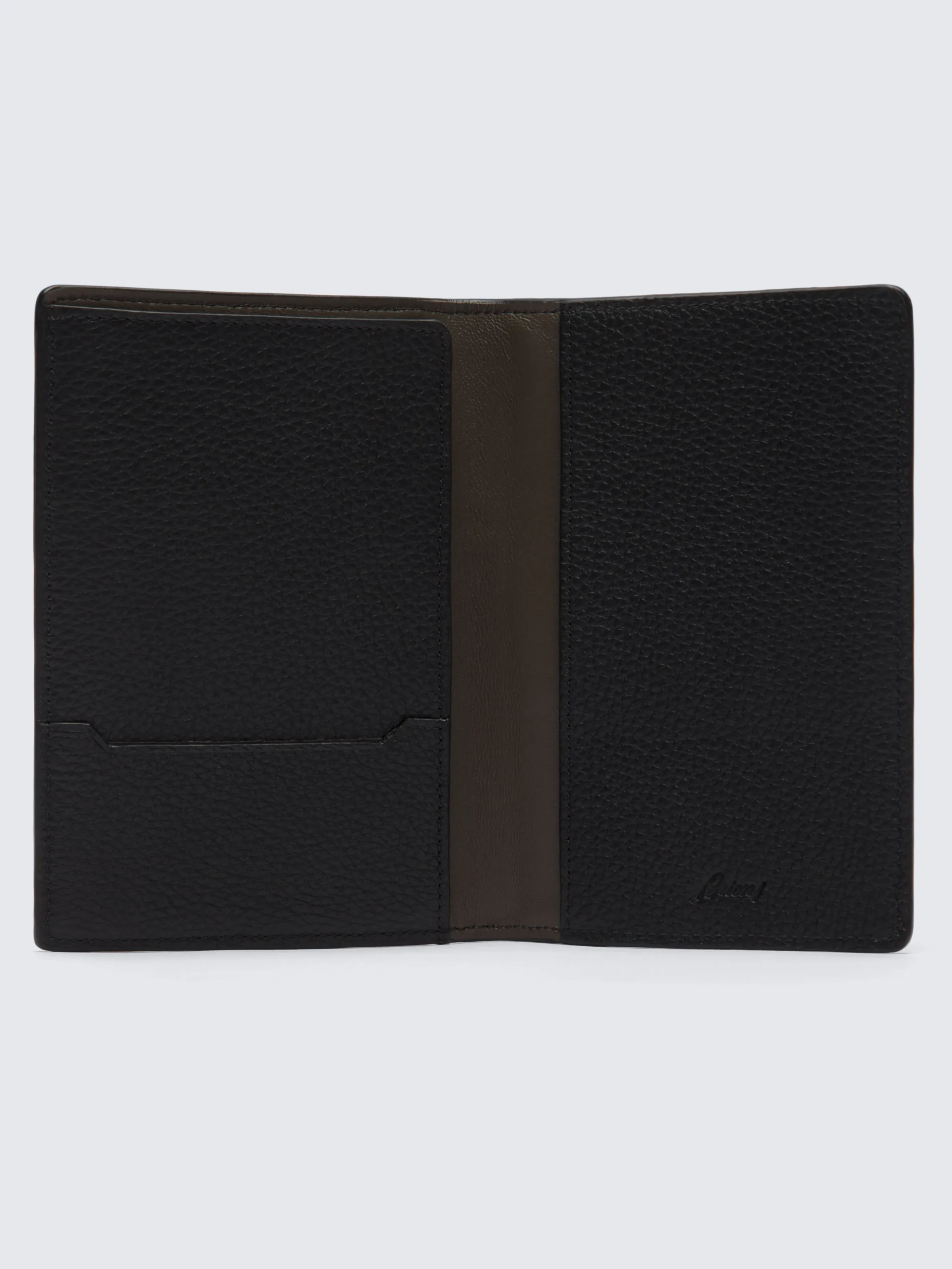Black grained leather passport holder
