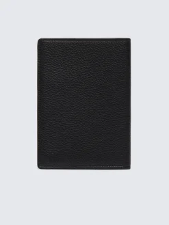 Black grained leather passport holder