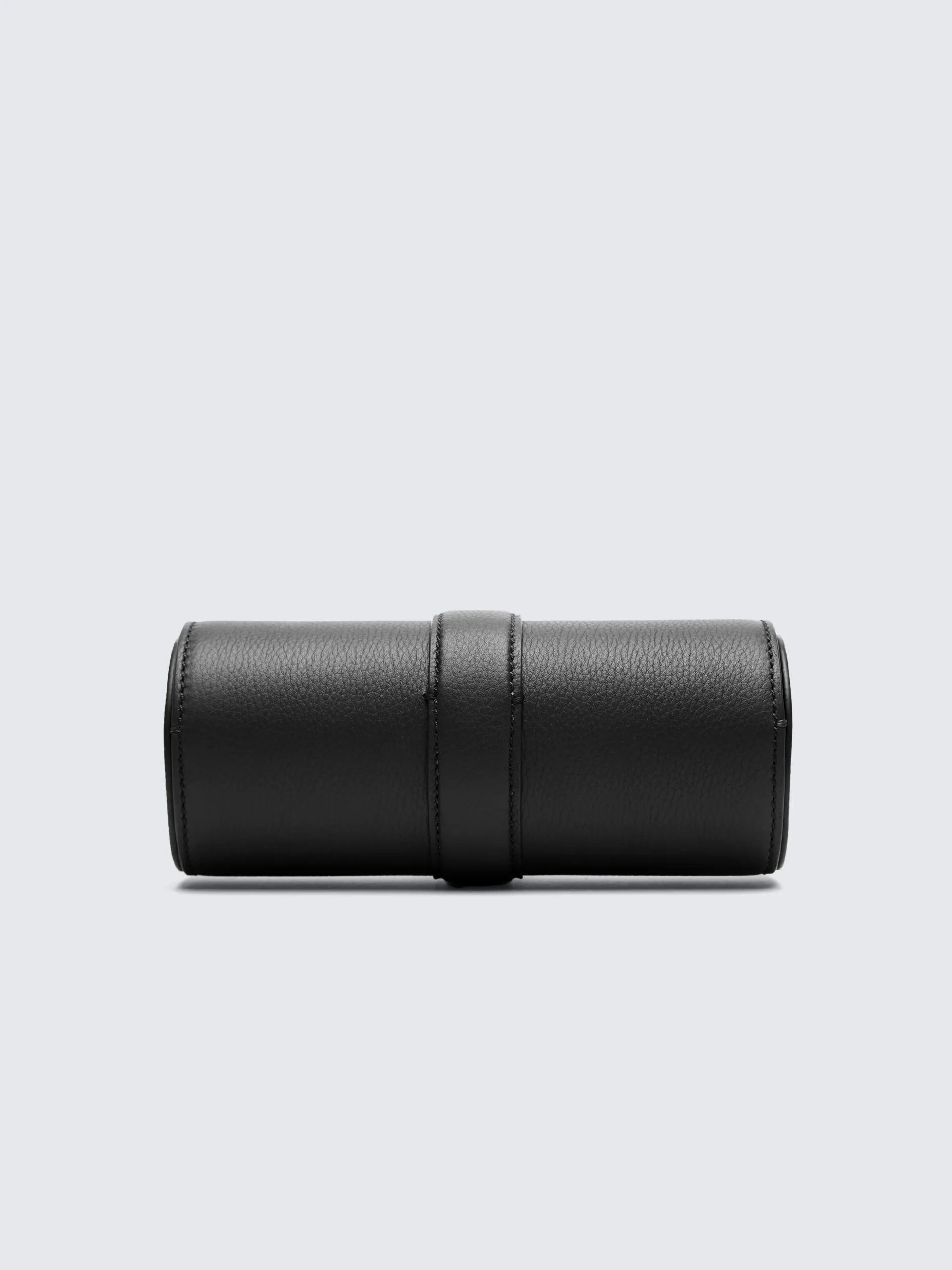 Black grained leather watch case