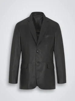 Black leather Monti blazer