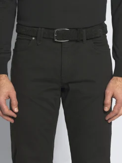 Black nubuck braided belt