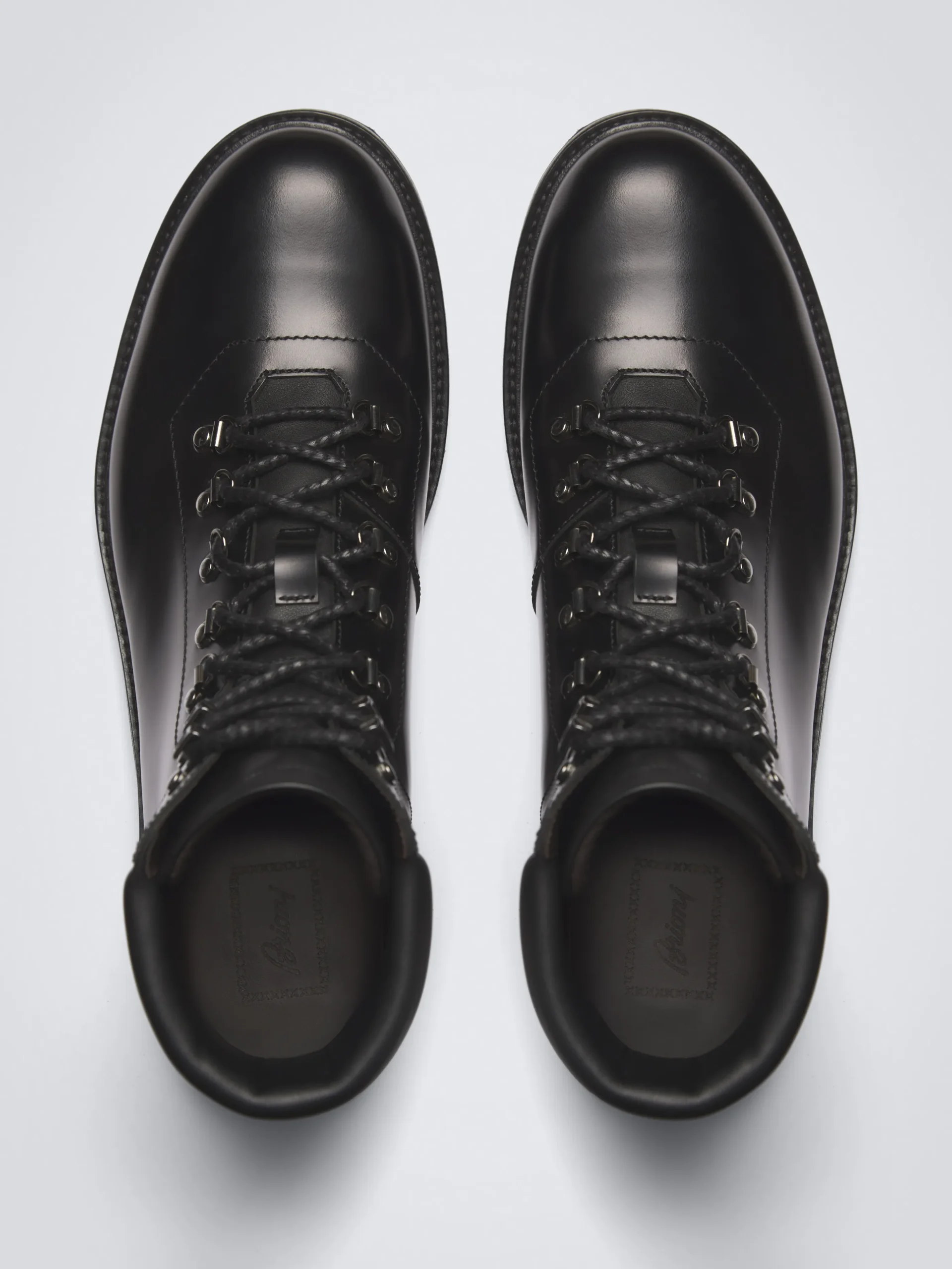Black oiled calf leather St. Moritz hiking boots
