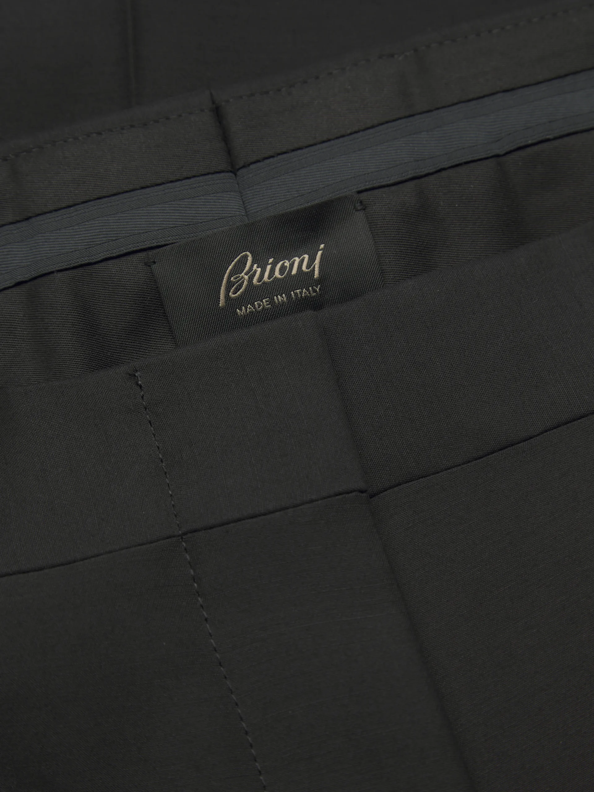 Black wool and silk satin flare trousers