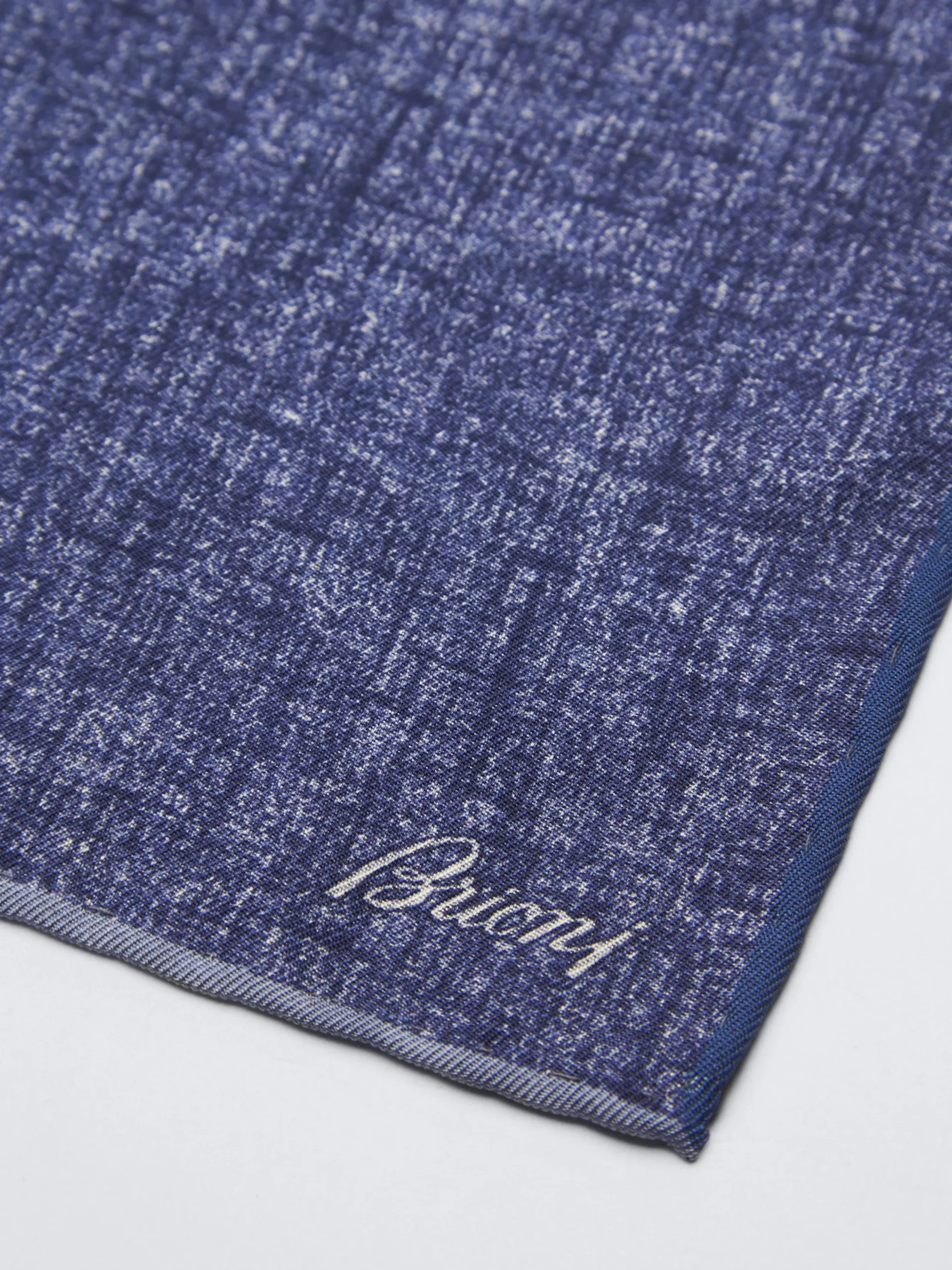 Blue and grey silk pocket square