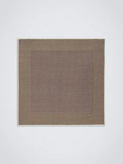 Bordeaux and light brown silk pocket square