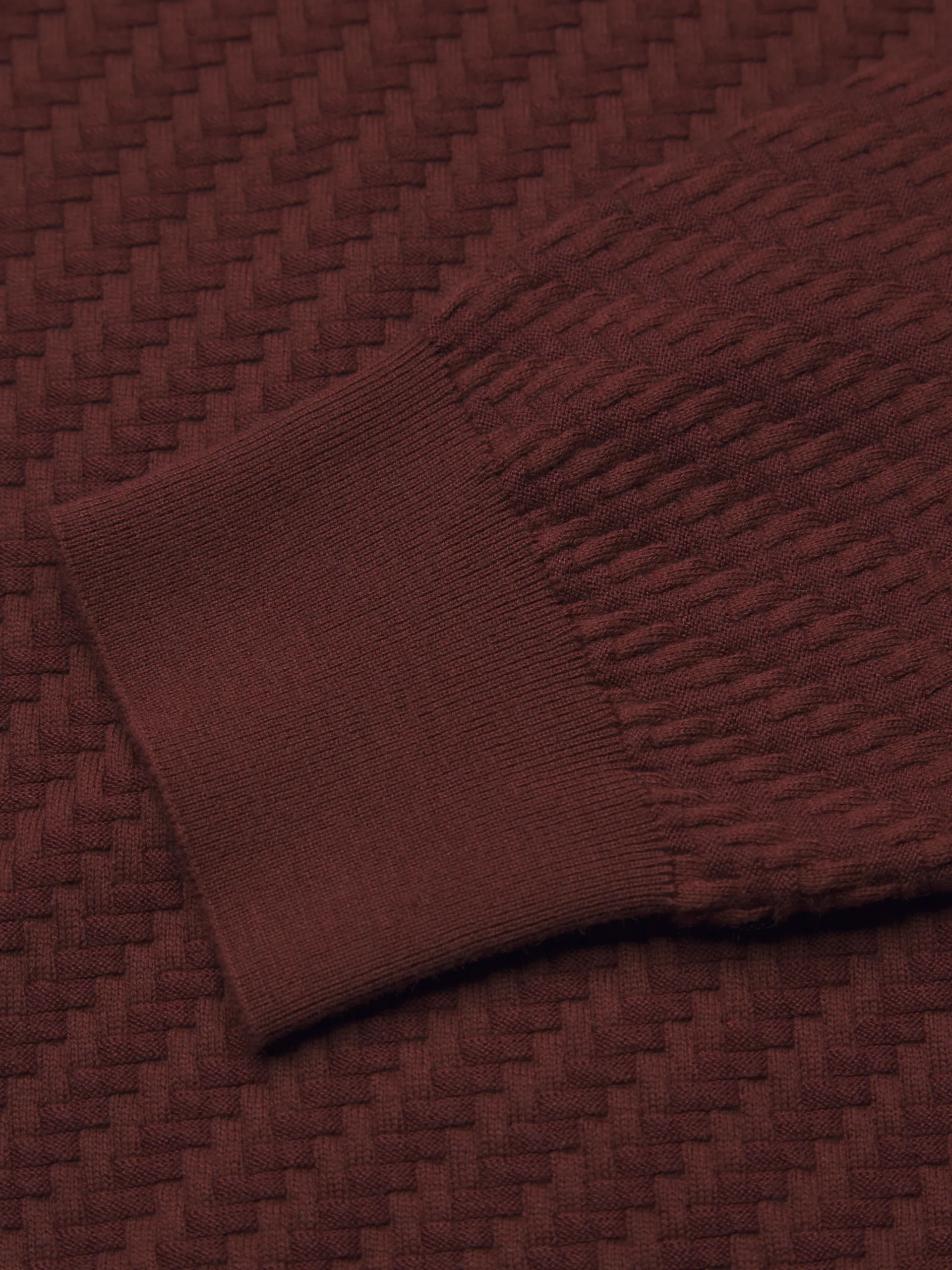 Bordeaux organic cotton, silk and cashmere Trama weave crewneck sweater