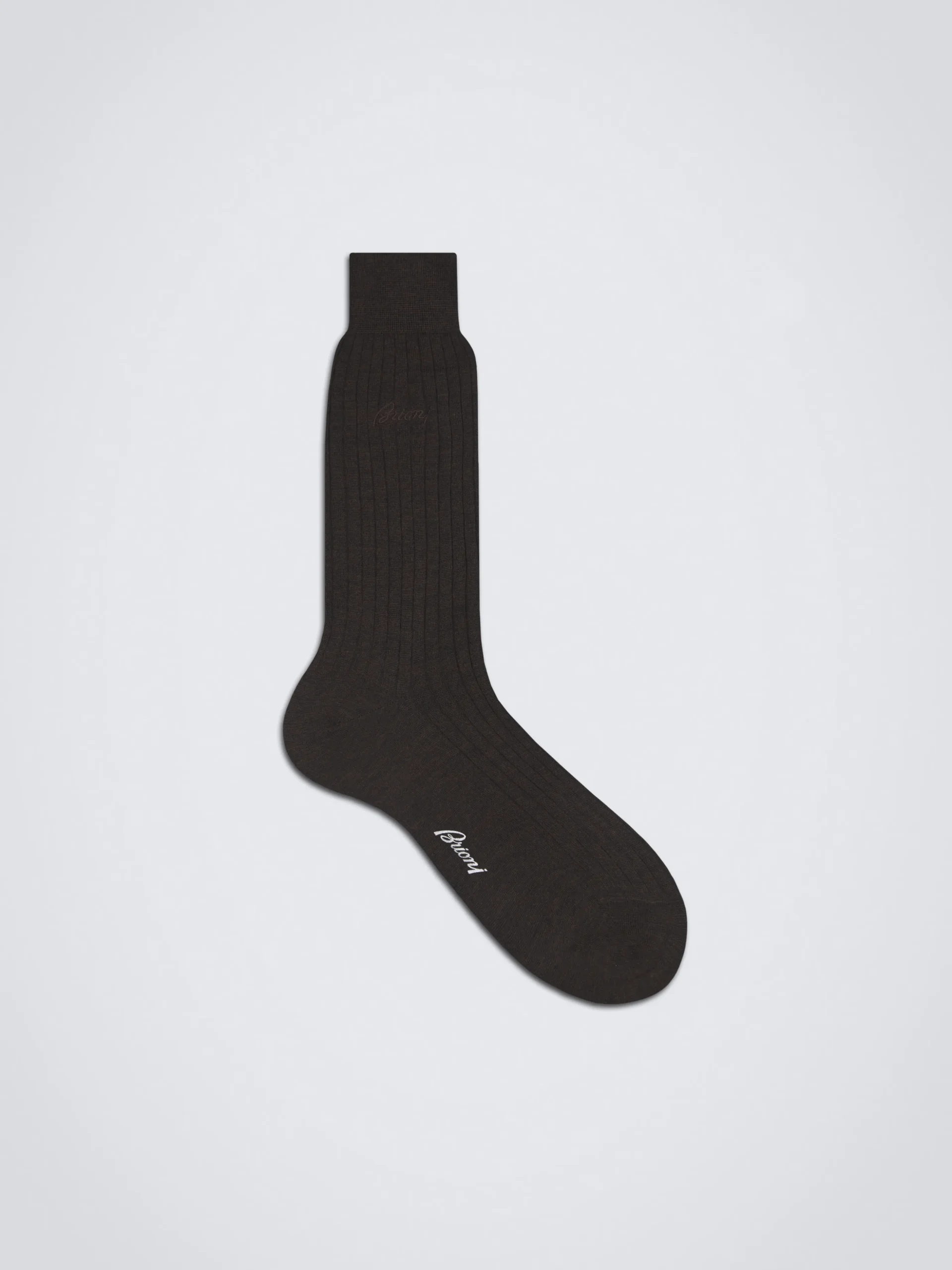 Bordeaux ribbed wool mid-calf socks