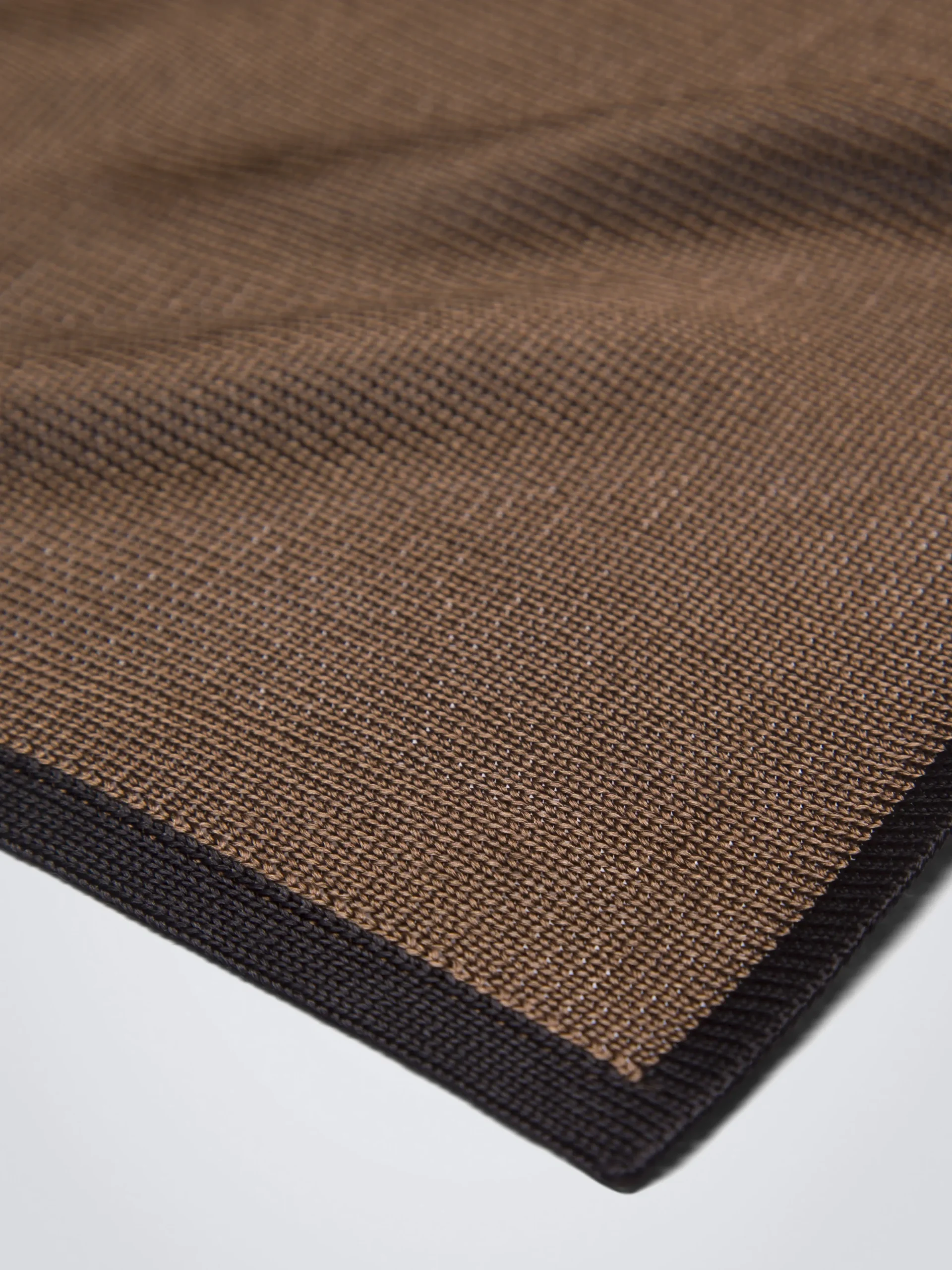 Brown and black knitted silk pocket square
