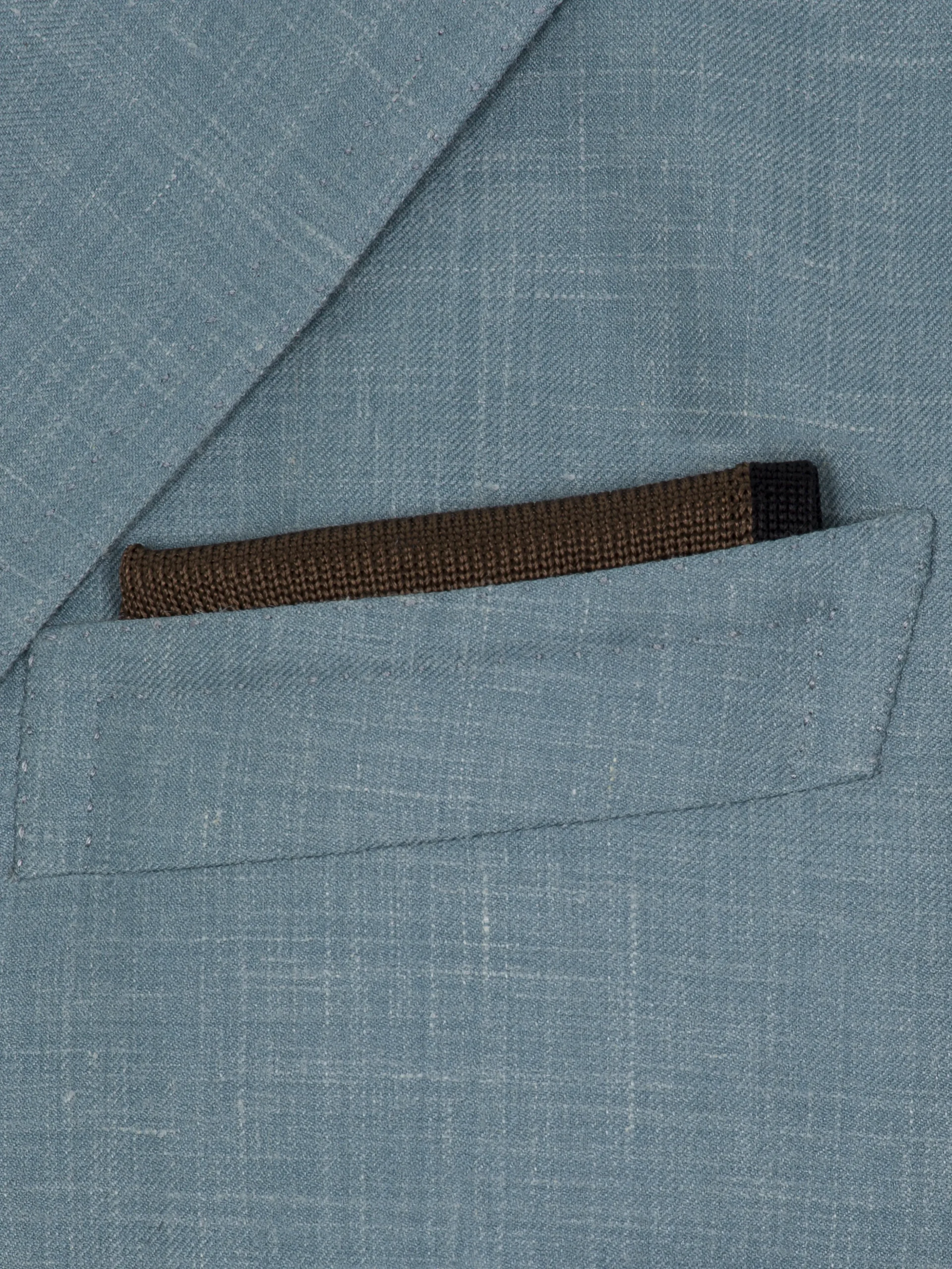 Brown and black knitted silk pocket square