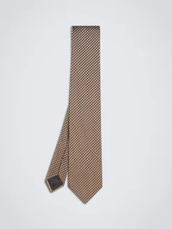 Brown and lead grey silk dégradé tie