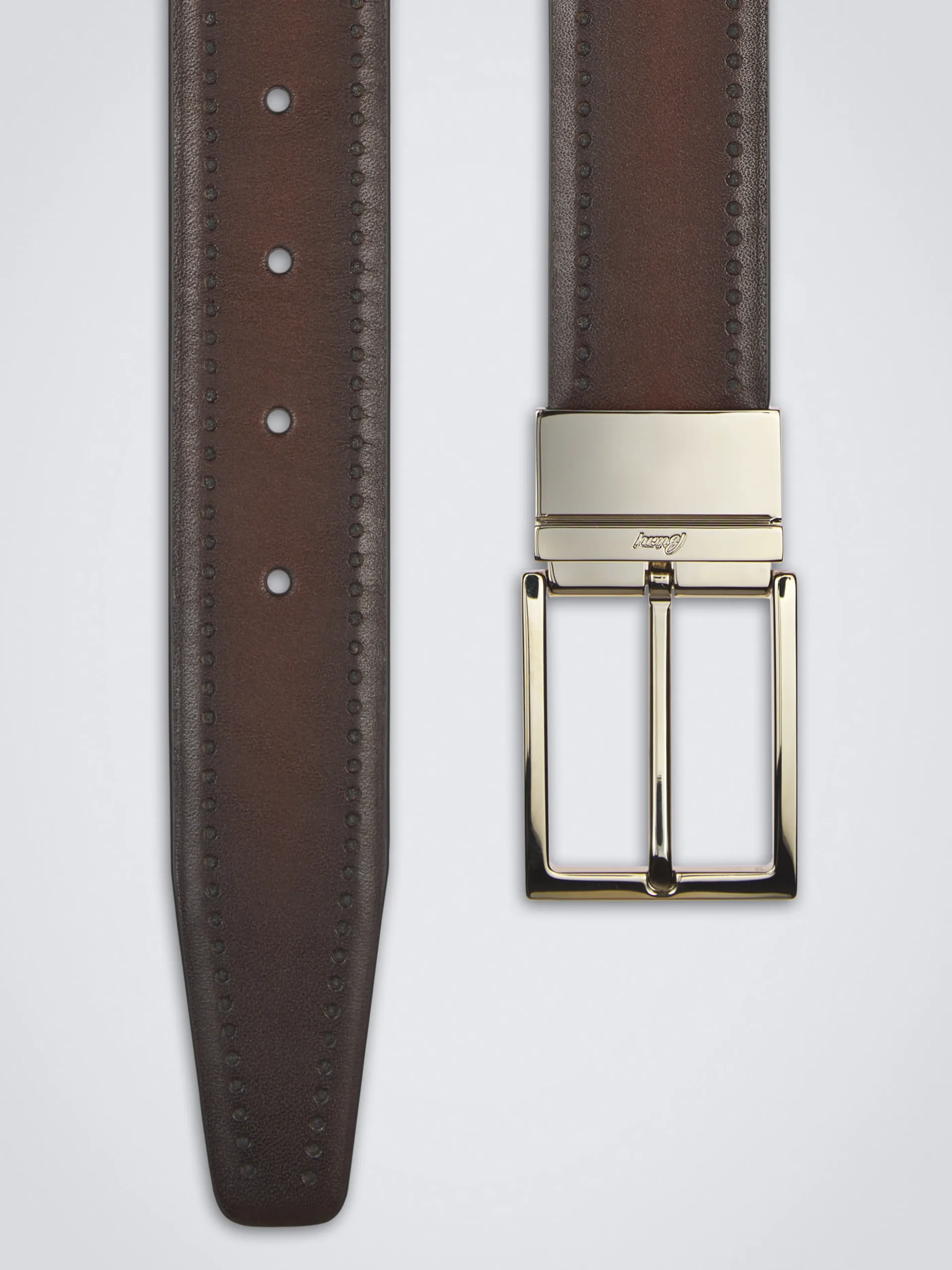 Brown calf leather belt