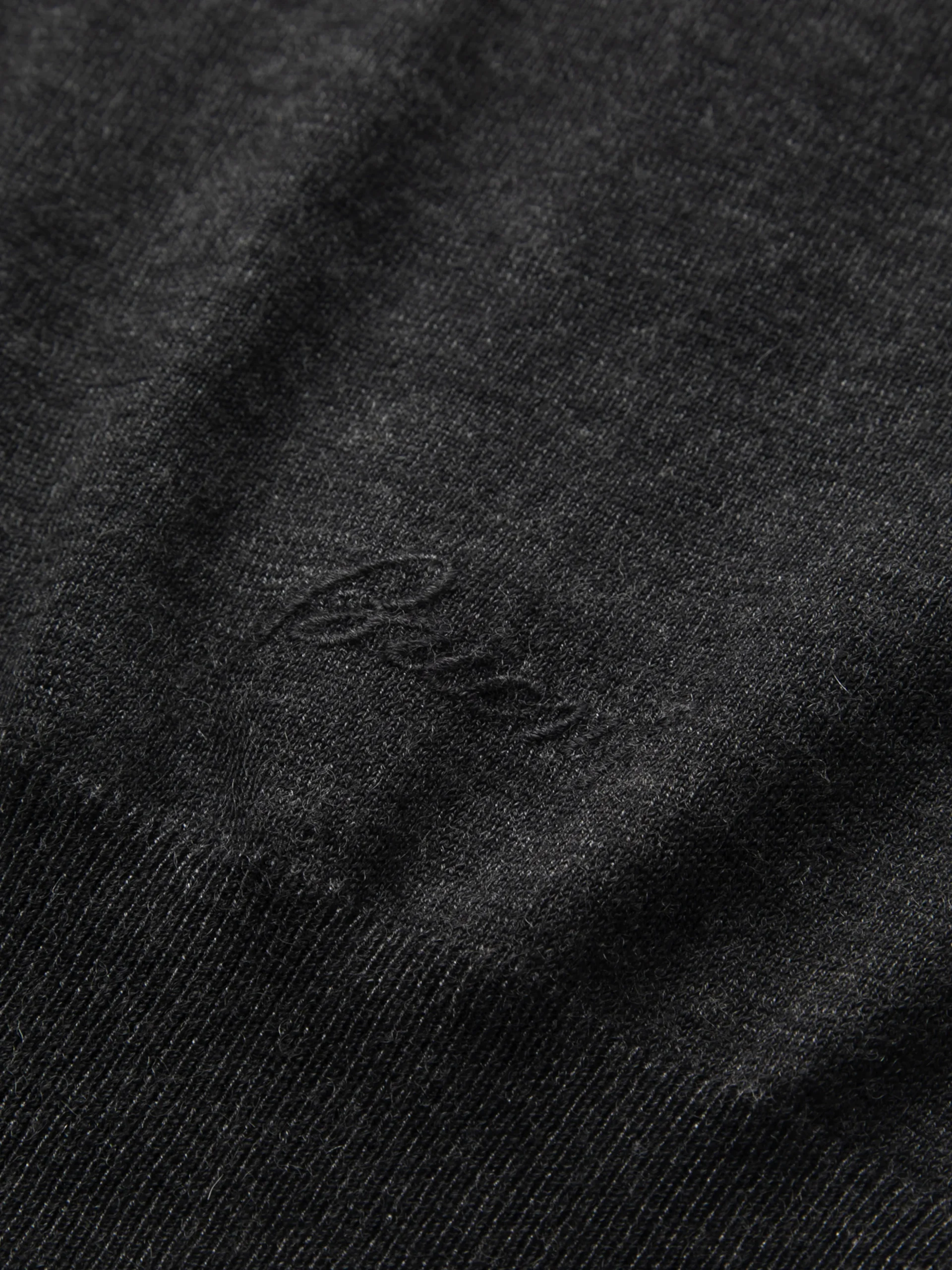 Charcoal grey cashmere and silk turtleneck sweater