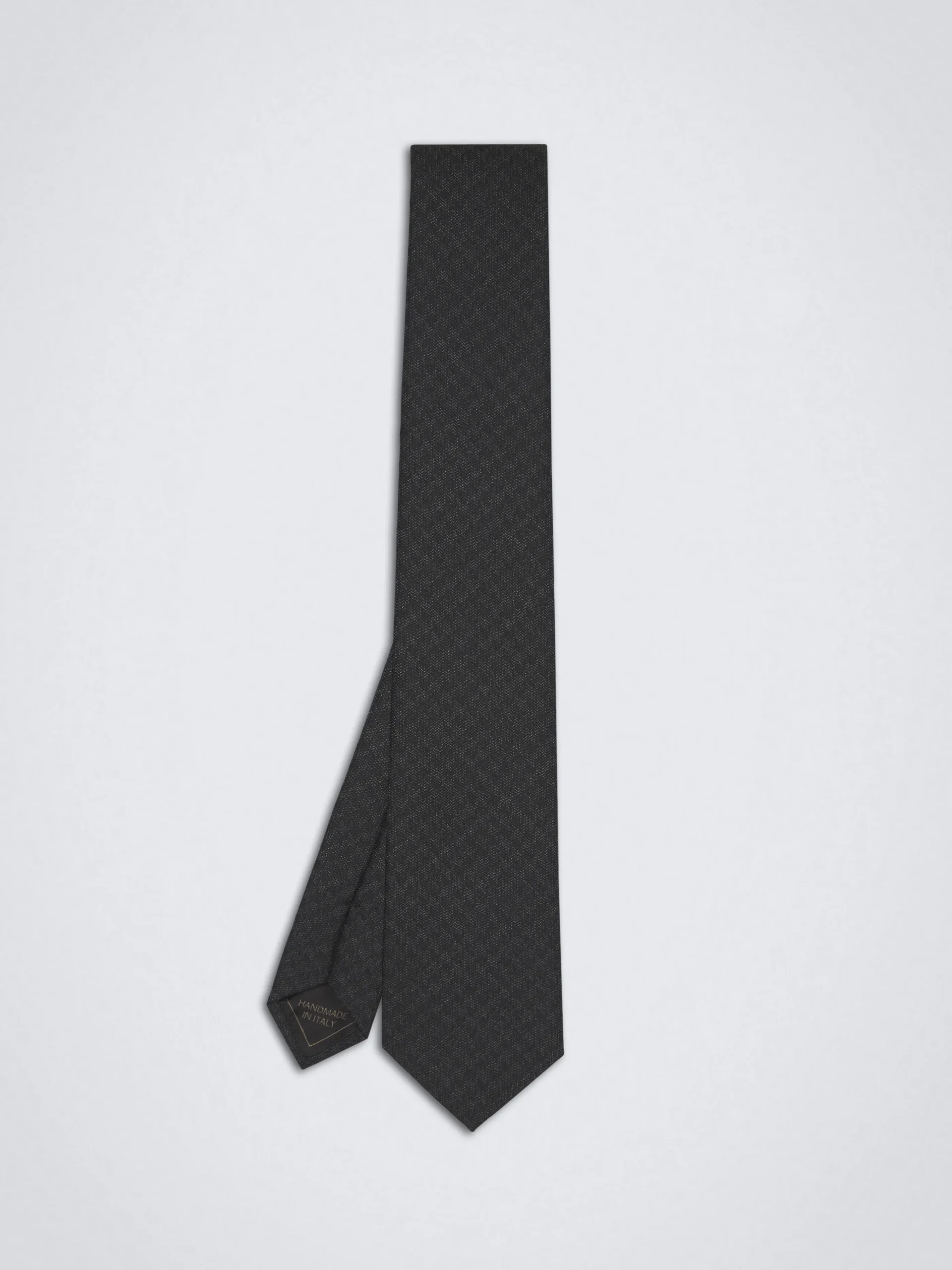 Charcoal grey houndstooth wool tie