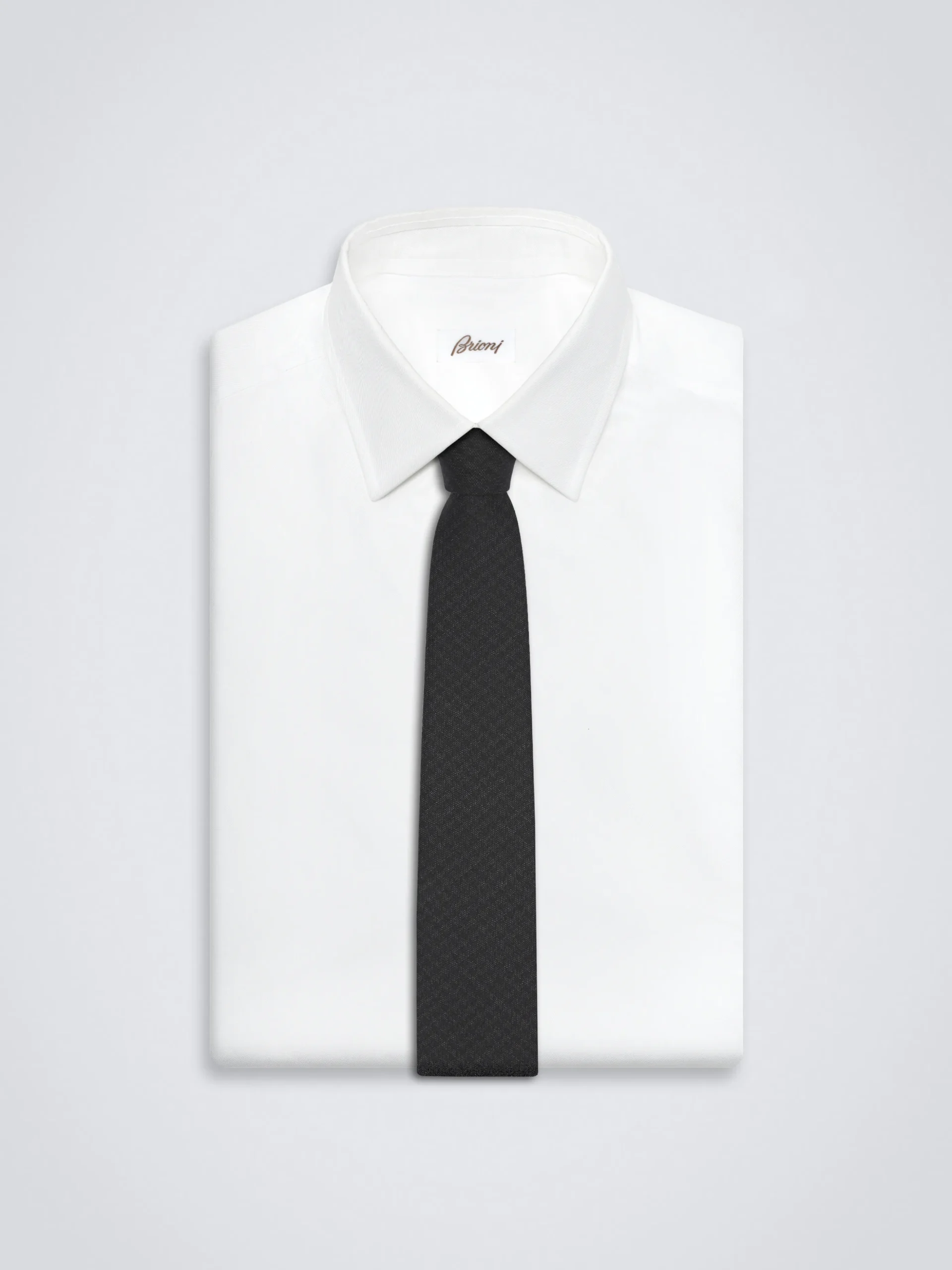 Charcoal grey houndstooth wool tie